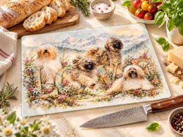 LOVE - Heritage Collection | Light Tibet Terrier Glas-Schneidebrett